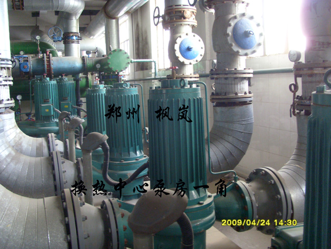 Hot water boiler heating system pump room (shielded water pump)
