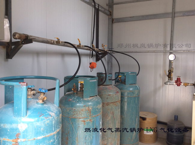 Liquefied petroleum gas-fired steam boiler, gasification equipment, pipeline connection layout in kind
