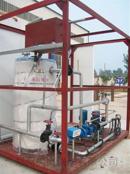 Mobile container integrated electric heating steam boiler installation system